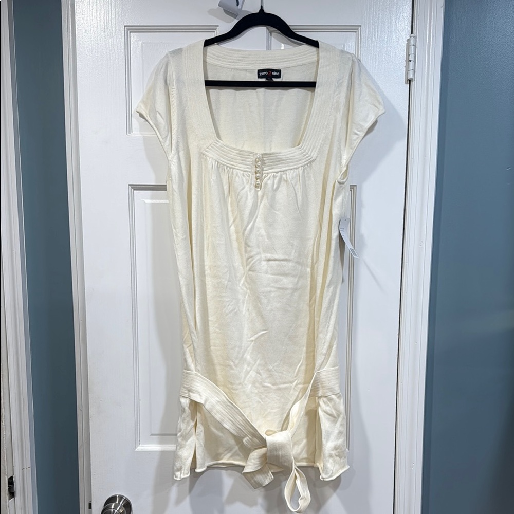 Maternity Elegant Cream Cap Sleeve Tunic
